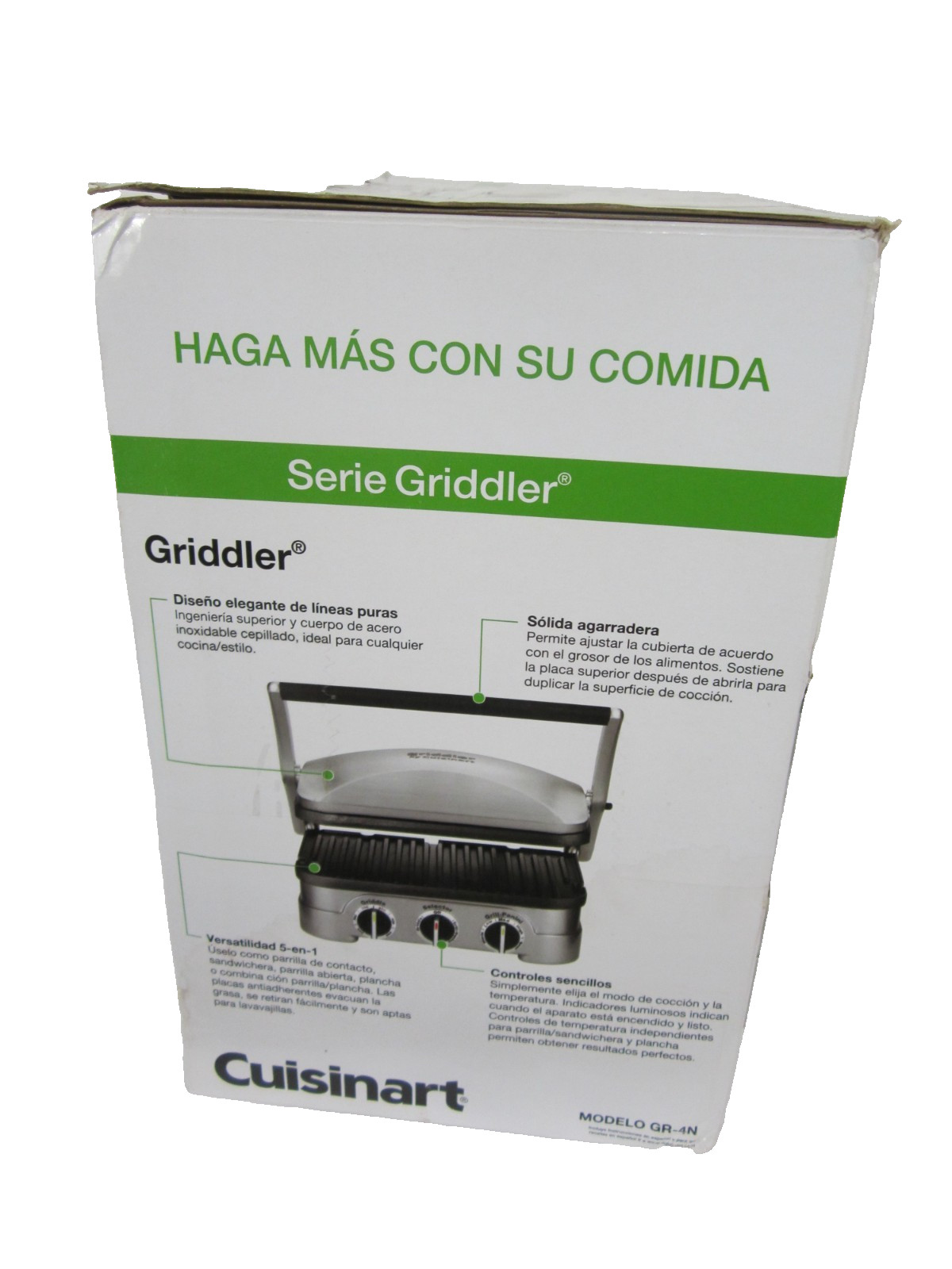Cuisinart 5-in-1 Grill Griddler Panini Maker Set GR-4N Nonstick Plate Working