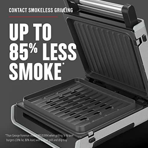 George Foreman Contact Smokeless Select a Temp. Grill, Family Size (4-6 Servi…