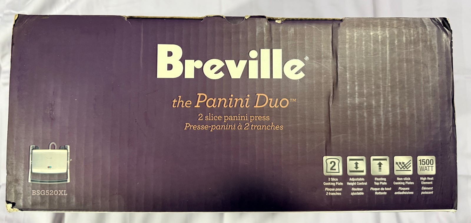Breville Panini Duo BSG520XL 1500W 2-Slice Panini Press – New Open Box Unused