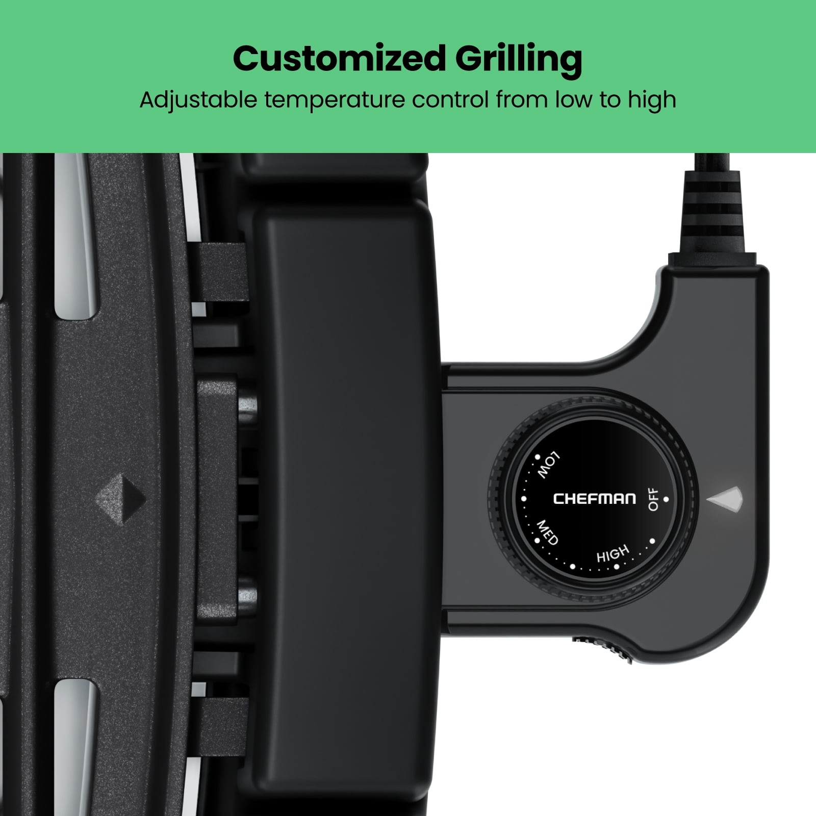 Chefman 6 Serving Electric Indoor Grill, Temperature Control, Smokeless