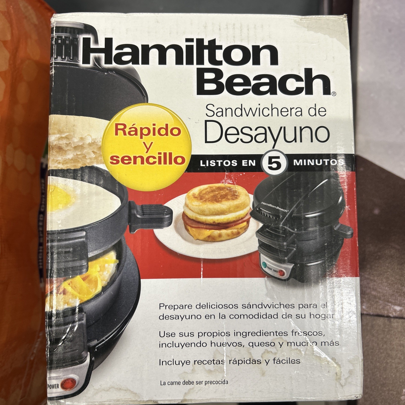 Hamilton Beach Quick & Easy Breakfast Sandwich Maker Black #25477 NEW