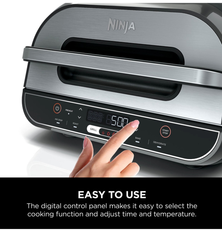 NEW Ninja Foodi 5-in-1 Indoor Grill, Air Fryer, Roast, Bake, Dehydrate – BG500A