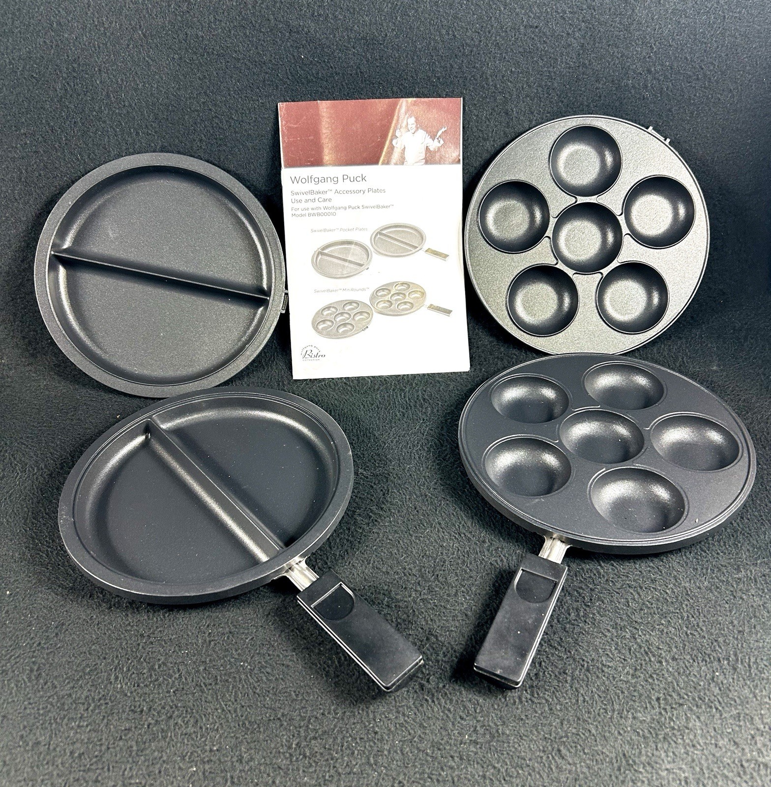 Wolfgang Puck Swivel Baker Accessory Plates Pocket & Mini Rounds