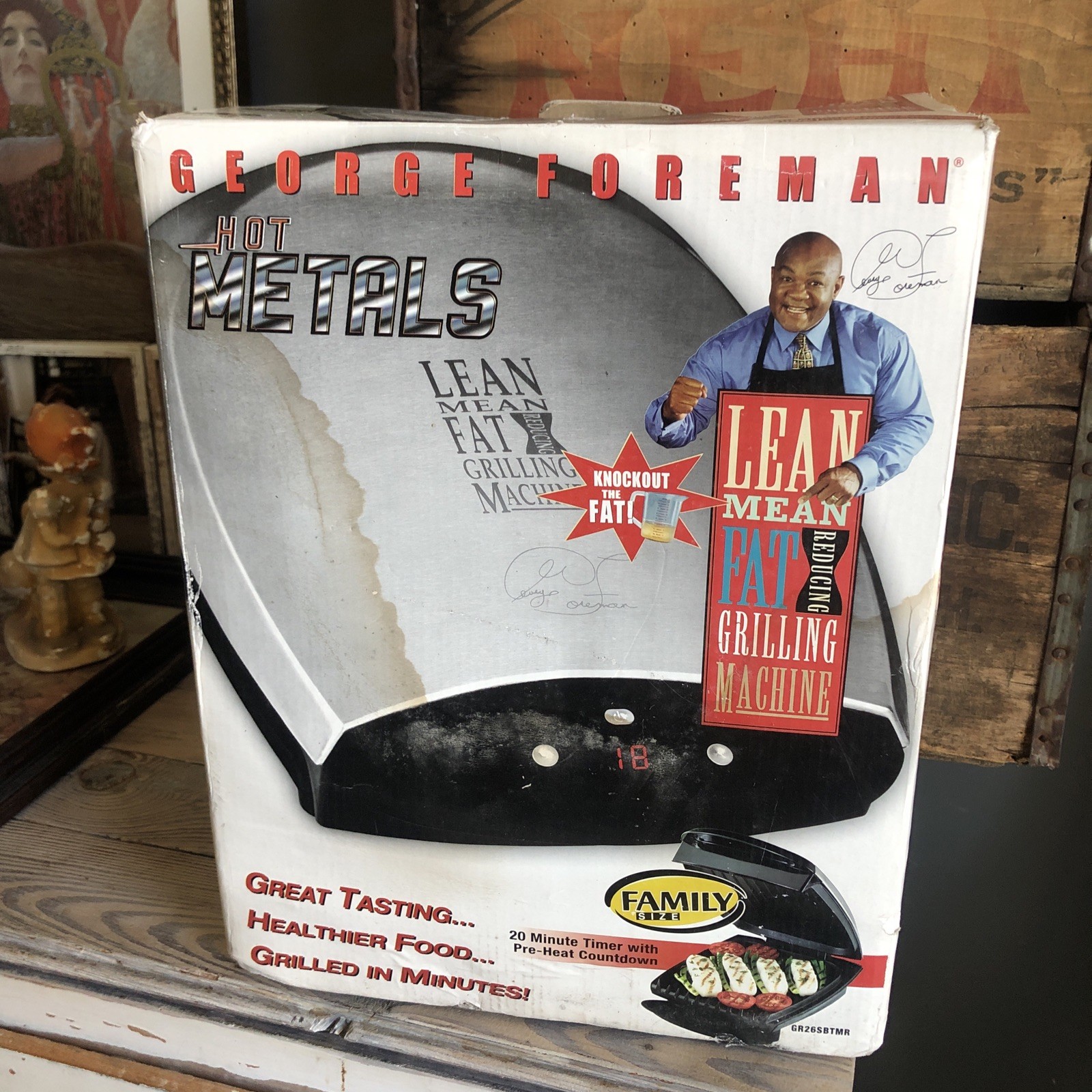 George Foreman Grill Hot Metals Lean Mean Grilling Machine Family Size GR26SBTMR