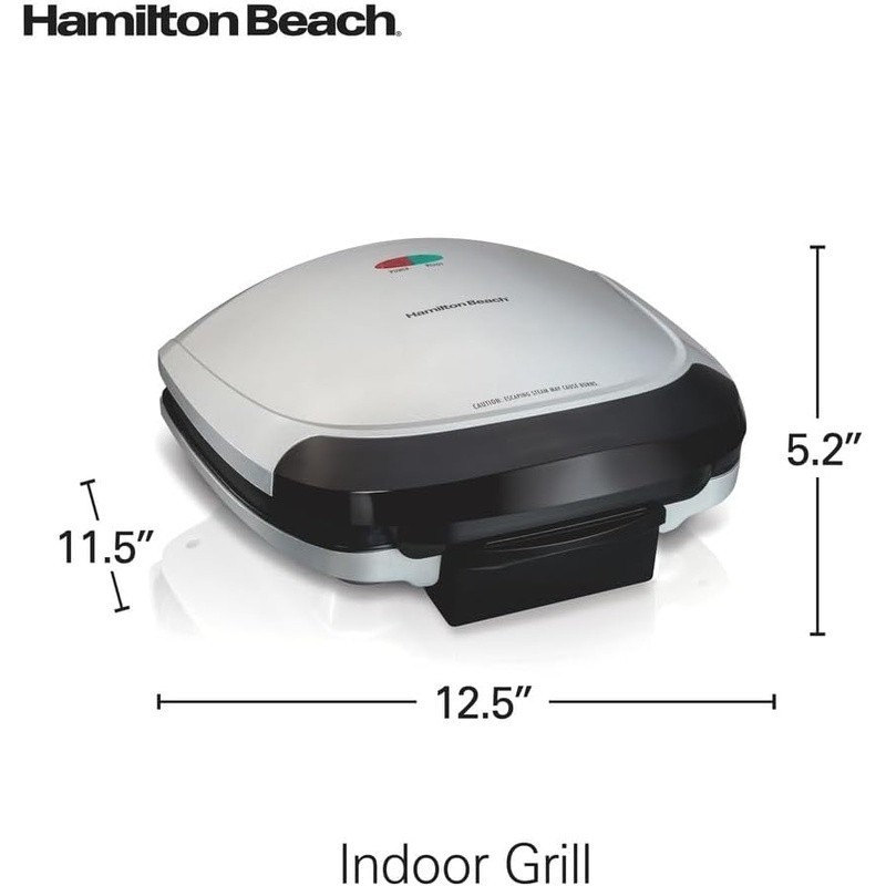 Indoor Electric Grill Nonstick Surface Removable Drip Tray Quick Cooking 1200W