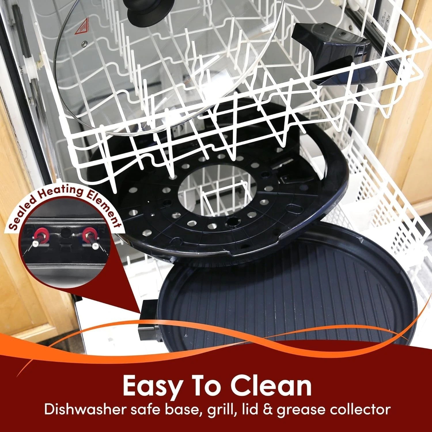 Effortless Indoor Grilling with 14″ Nonstick Electric Grill – Dishwasher Safe