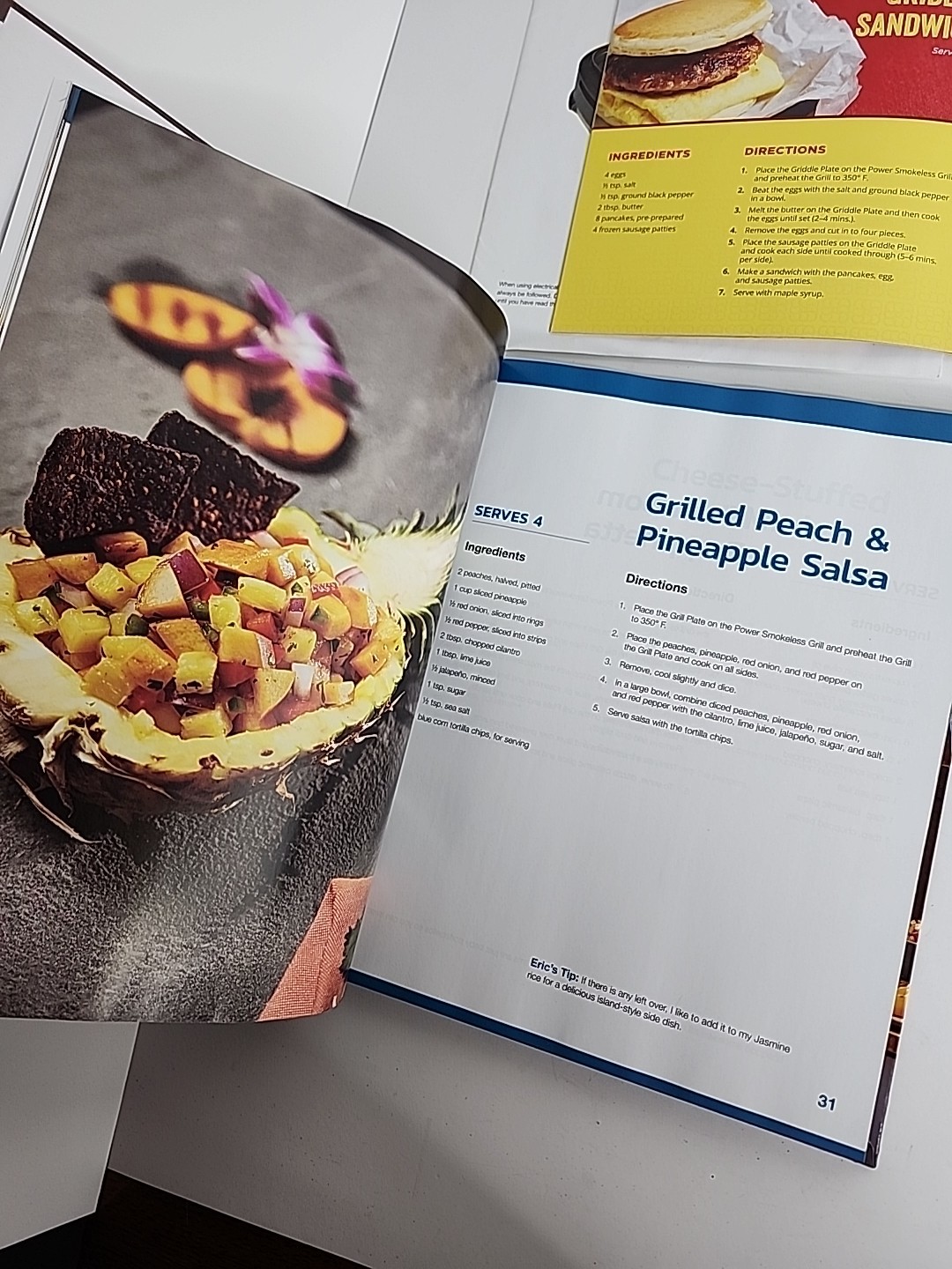Power Smokeless Grill PG-1500 Owners Manual & Recipe Griddle Guide Favorite New