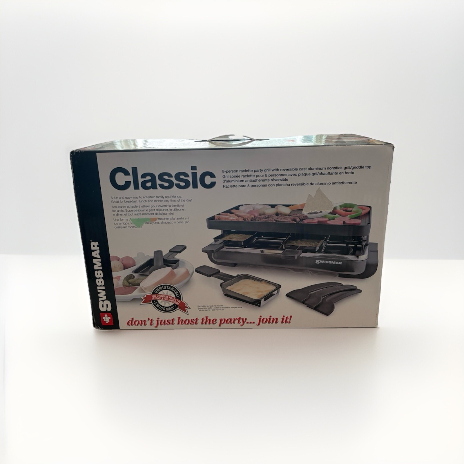NIB Swissmar Electric 8 Person Raclette Party Grill KF-77041 Classic 1200 W