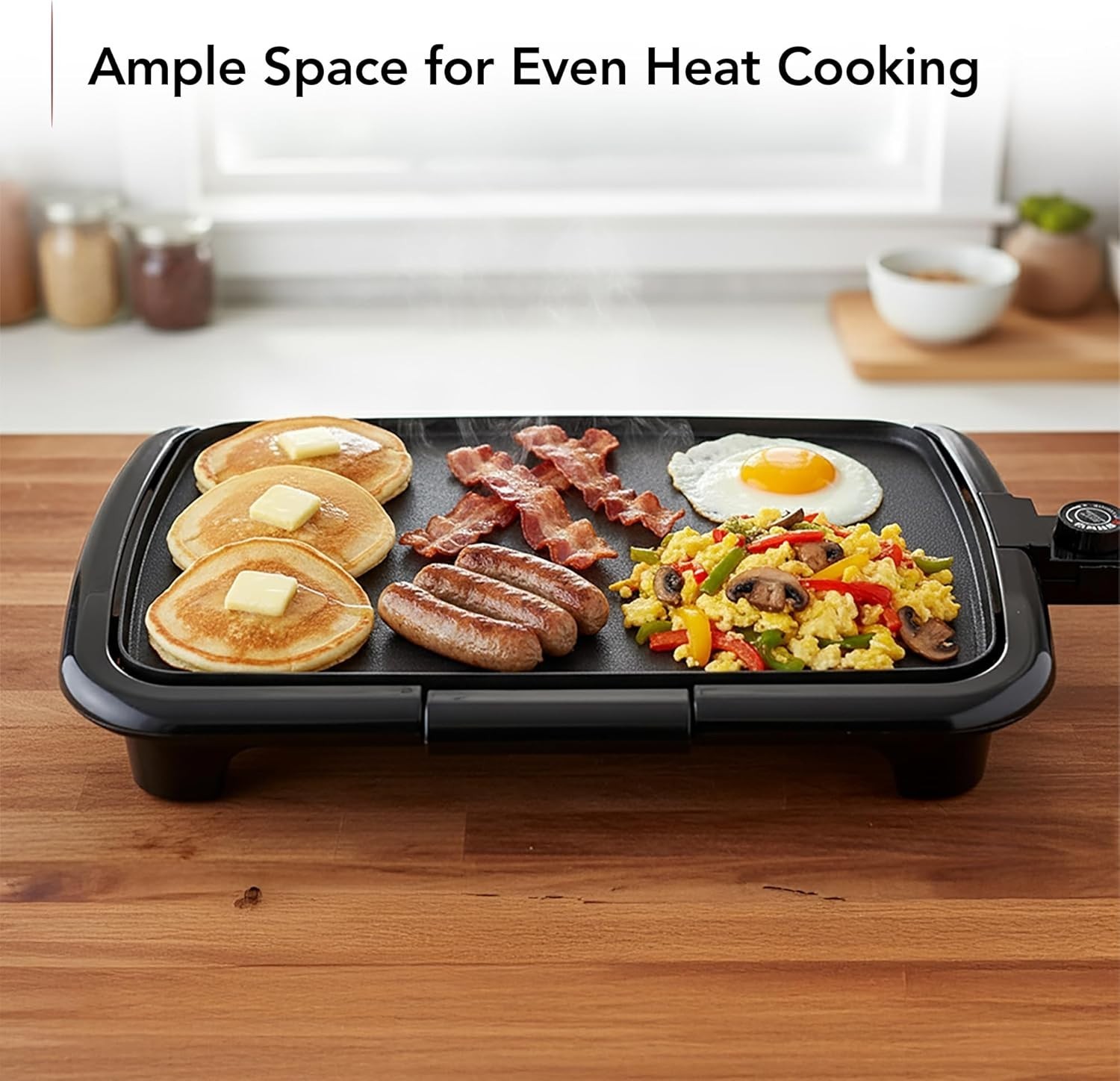 Compact 16×10 Electric Griddle: Non-Stick, PFOA-Free – Perfect for Home Chefs
