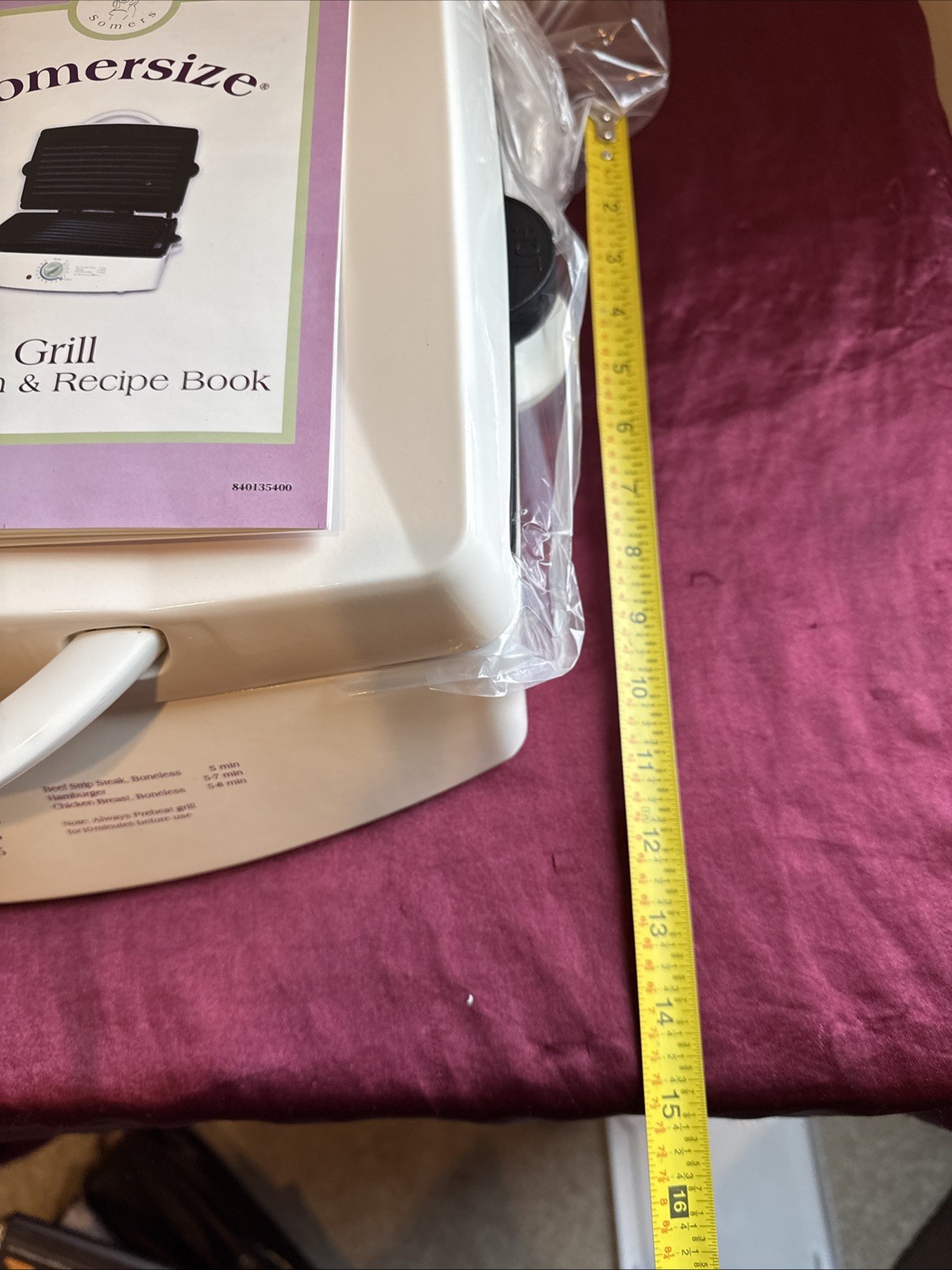NIB Hamilton Beach Somersize 100″ Contact Frill w/Removable Grids25329