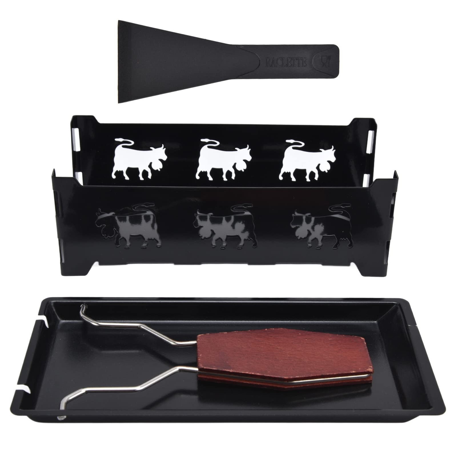 Mini Cheese Raclette Grill Butter Melting Pan Portable Nonstick Bakeware Black