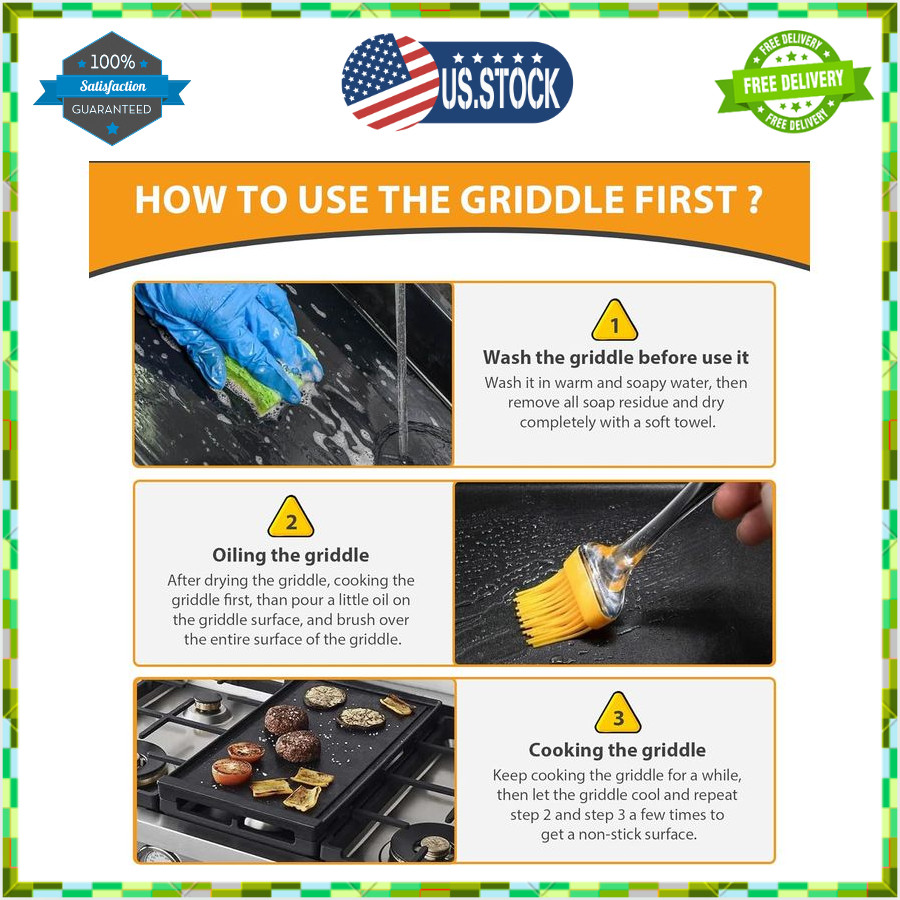 Upgraded WB31X24738 Cast Iron Griddle Compatible With Ge WB31X24738 StoveTop …