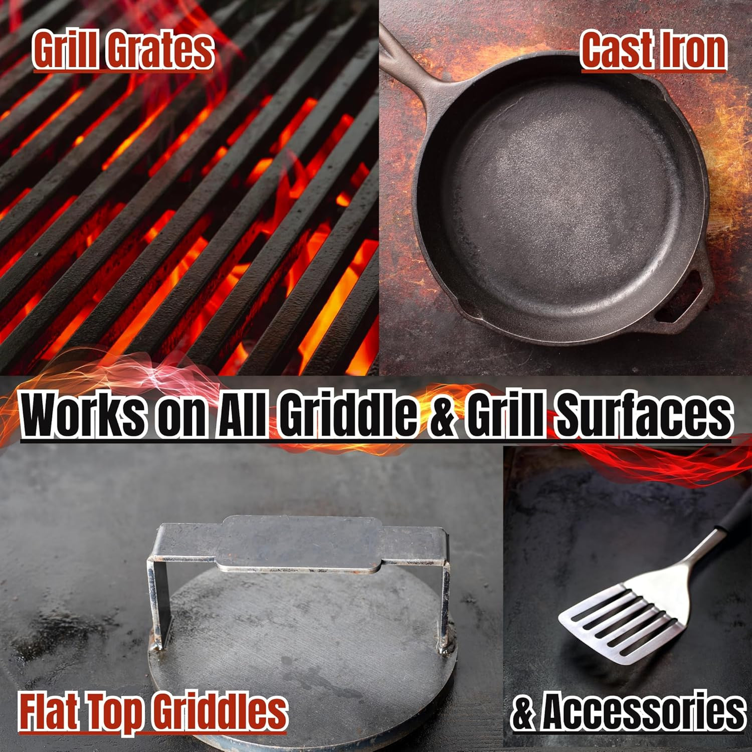 Griddle & Grill Cleaner – Flat Top Griddle Cleaner, Non-Caustic, Food-Contact Sa