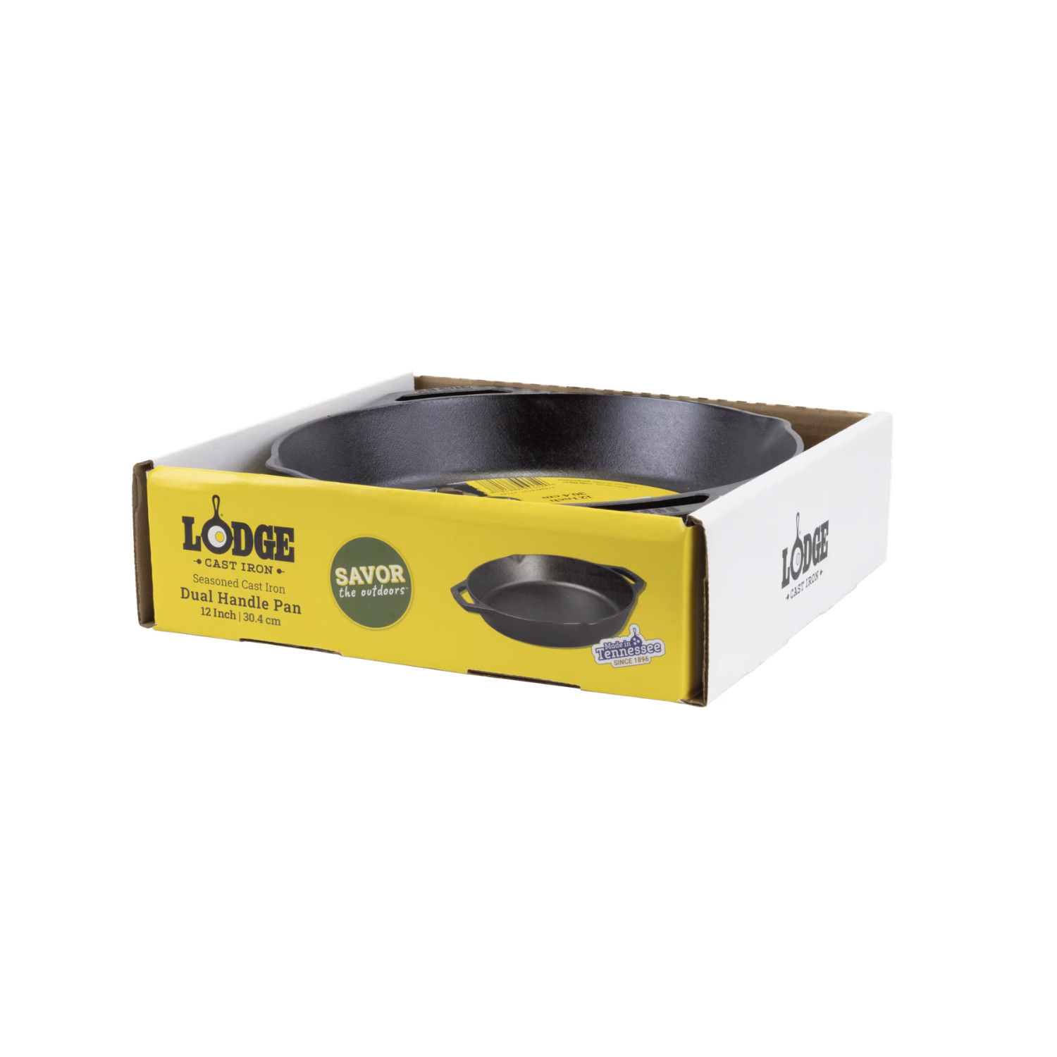 Lodge Cast Iron Seasoned 12″ Dual Handle Pan-Savor The Outdoors