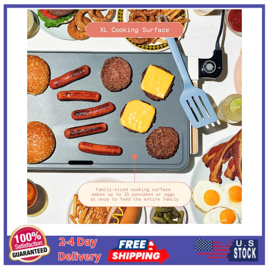 Beautiful Drew Barrymore XL Electric Griddle 12 x 22 Nonstick White Icing