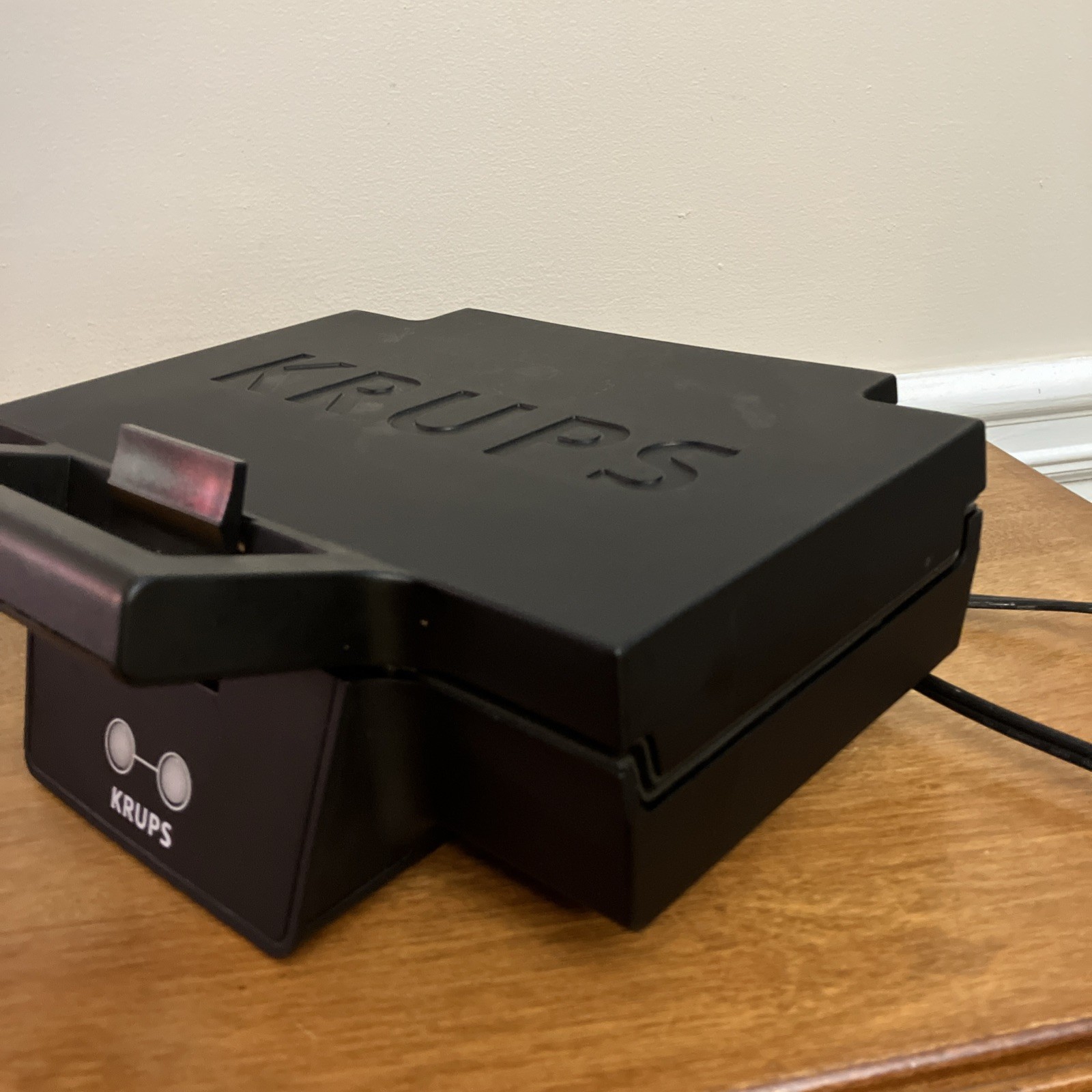 KRUPS Sandwich Maker PDK1 Electric 850W Black Nonstick 2-Sandwich Compact