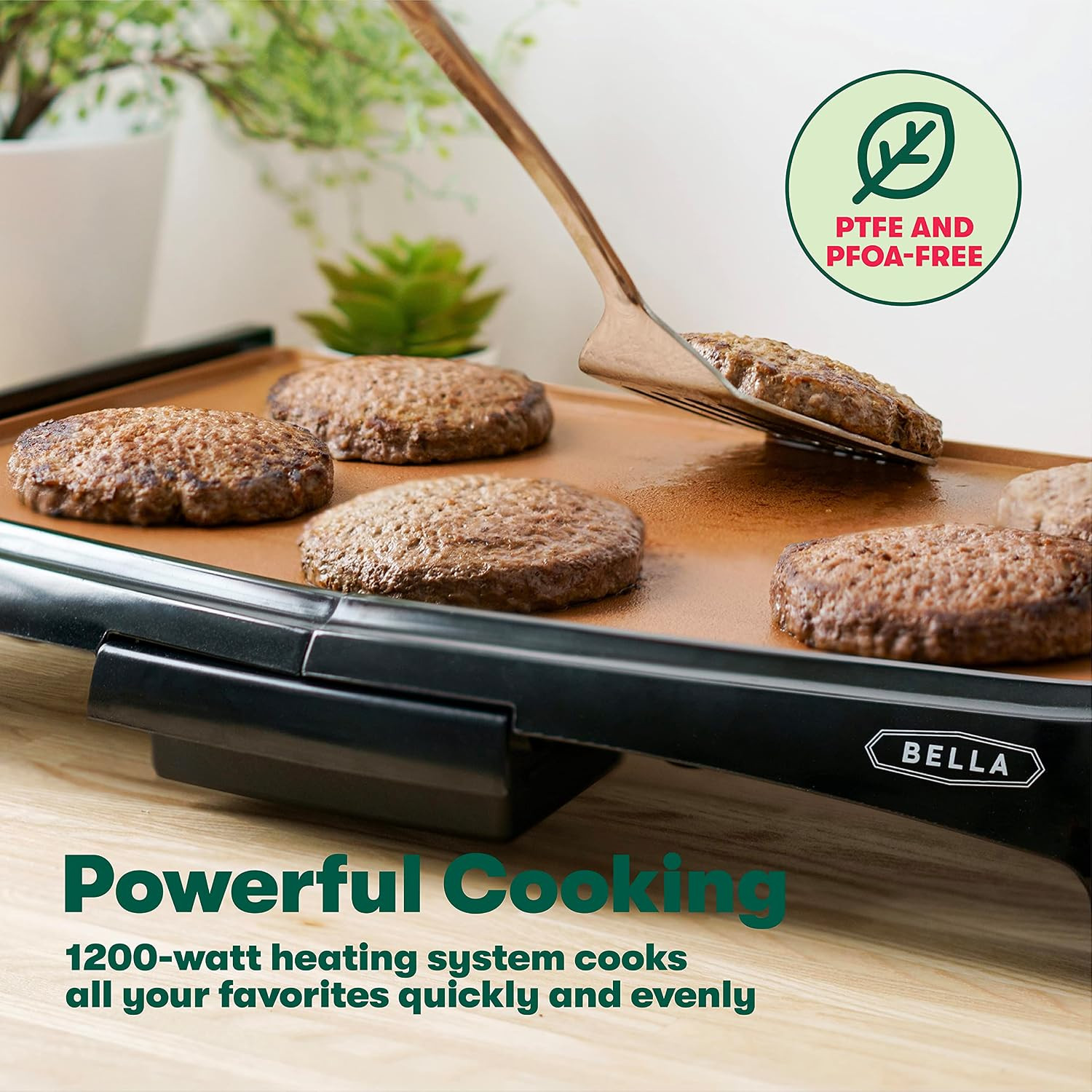 Griddle Ceramic Copper TI, Healthy-Eco Non-Stick Coating, Hassle-Free Clean Up,