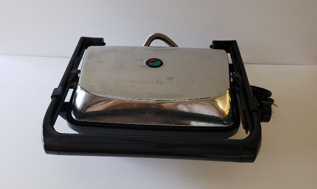 Hamilton Beach Panini Press Gourmet Sandwich Maker Model 25460Z Tested Works