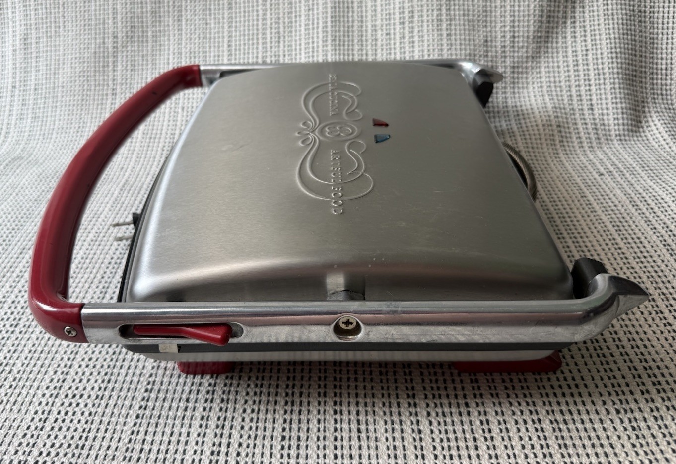 Bella Cucina Artful Food Red Silver Stainless Steel 13002 Panini Grill Household