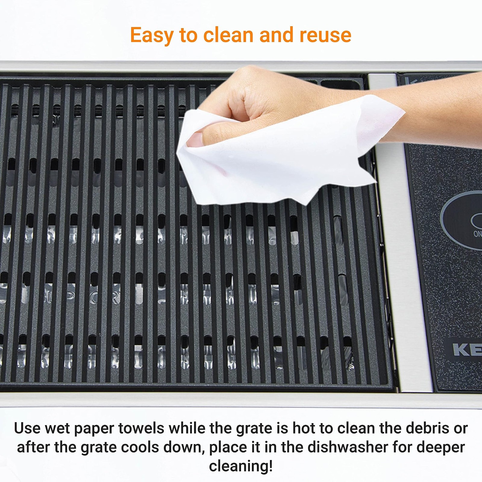 Kenyon No-Lid Built-In Electric Grill, Stainless Steel Grill With Single Burn…
