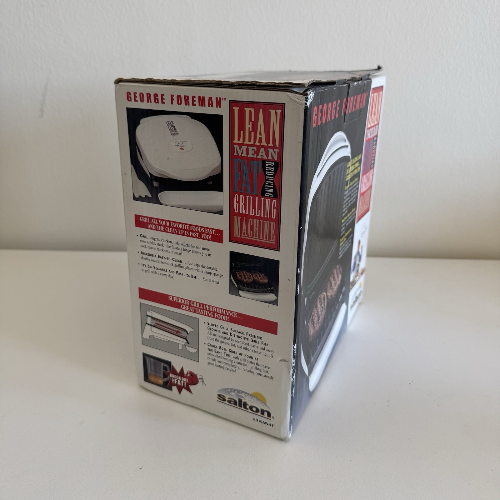 George Foreman Lean Mean Fat-Reducing Grillng Machine NEW NIB
