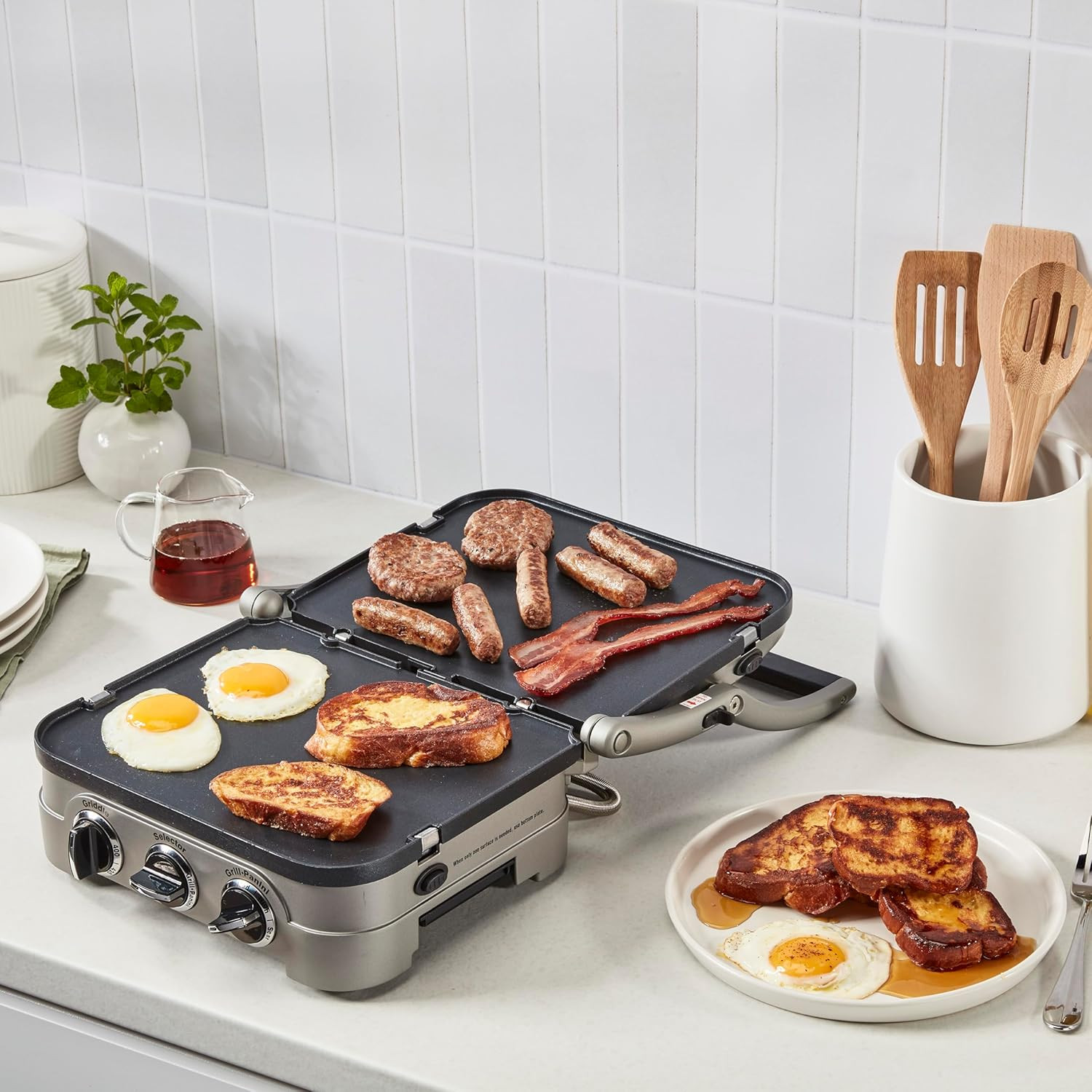 5-IN-1 Stainless Steel Griddler, Panini Press, Sandwich Maker & More, GR-4NNAS