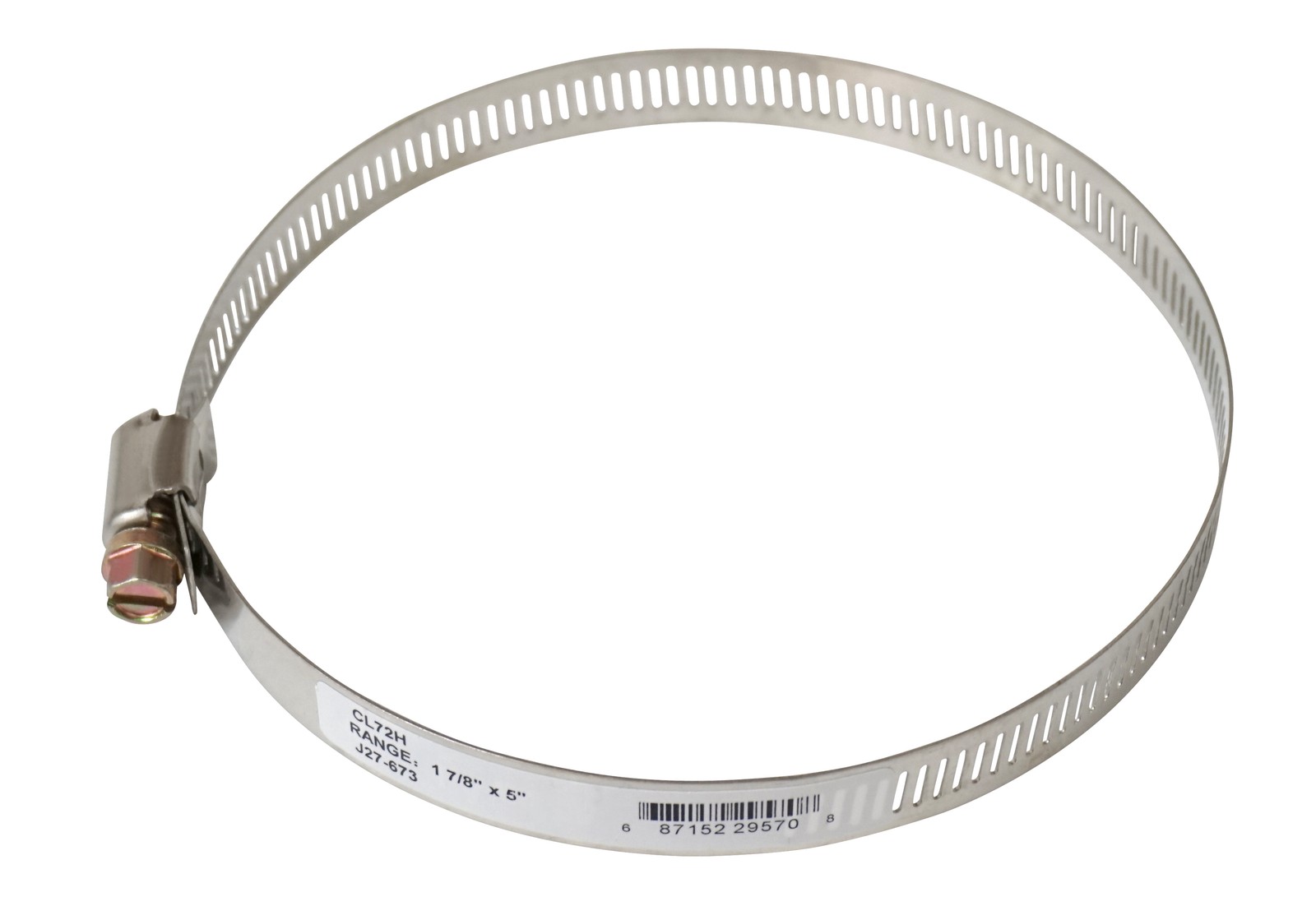 Stainless Steel Hose Clamp, 1-7/8″ to 5″, 5/16″ Screw Head, J27-673, CL72H