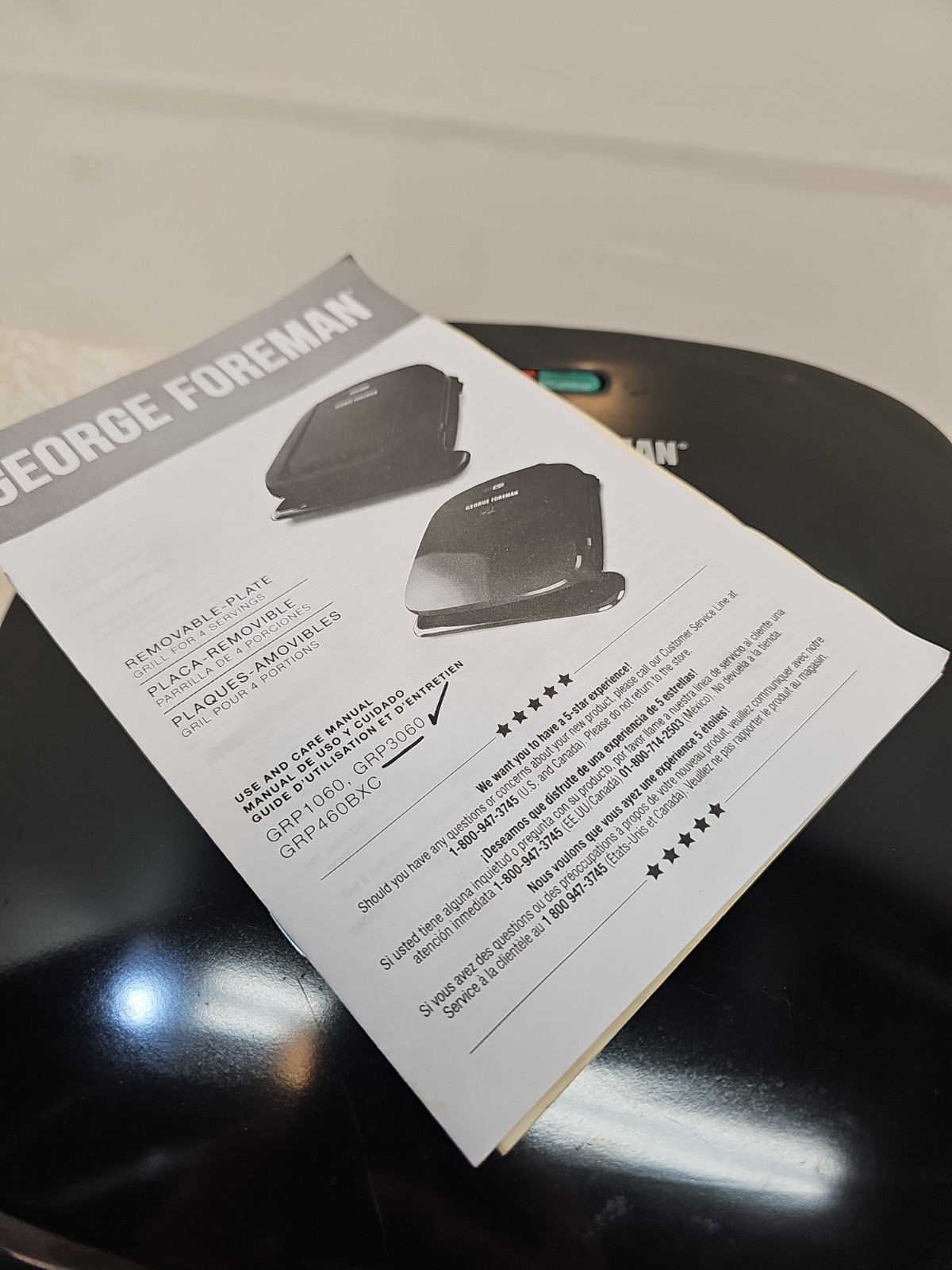 George Foreman 4 Servings Removable Plate Electric Indoor Grill/Panini Press