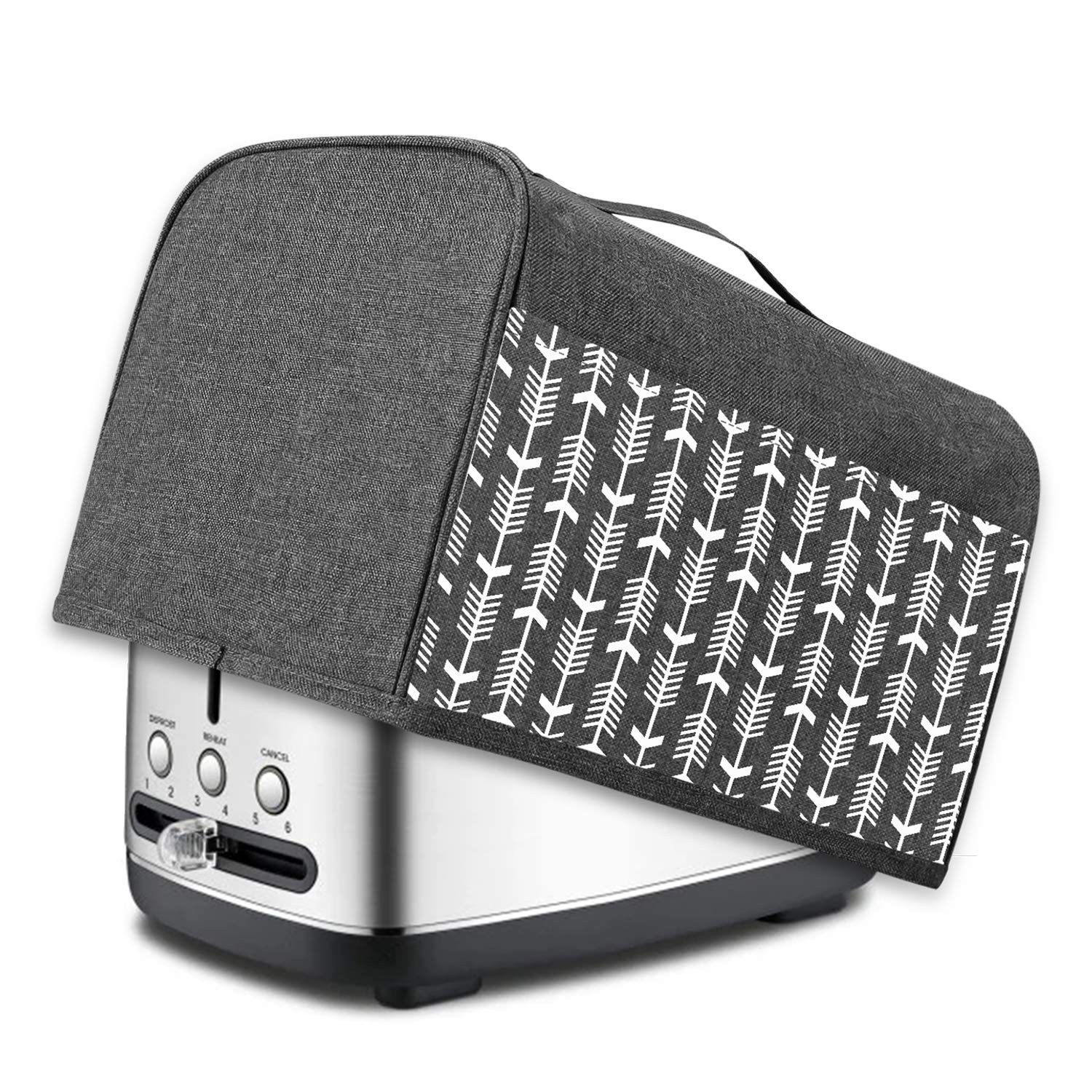 Yarwo 2 Slice Toaster Cover with Pockets and Top 2 Slice, Gray Arrow