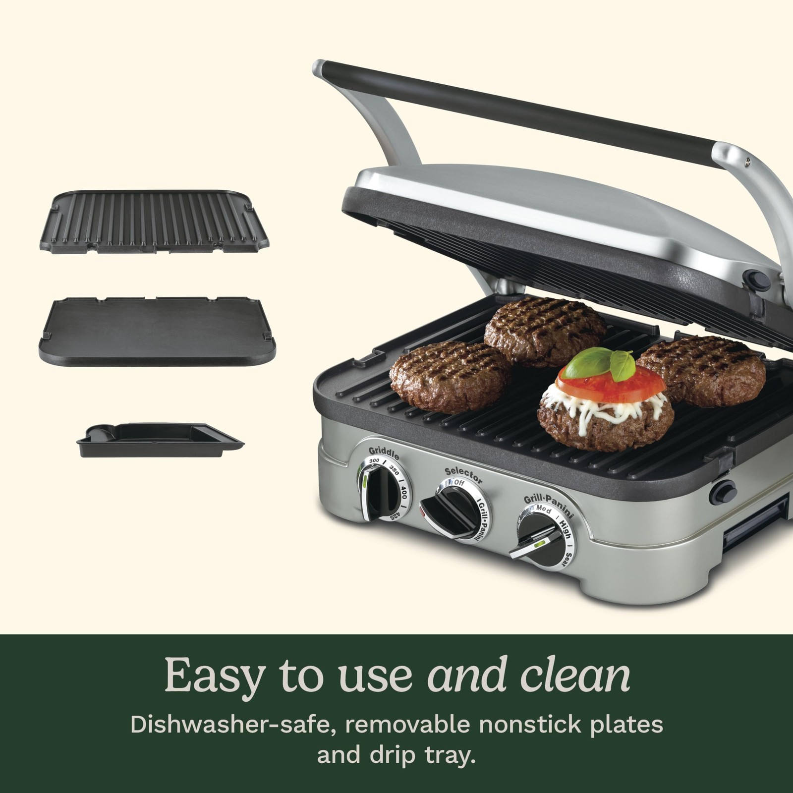 Griddler Indoor Grill, Panini Press, Sandwich Maker & More, 5in1 Grilling, Di…
