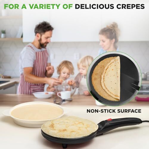 NutriChef Electric Griddle – Crepe Maker Hot Plate Cooktop