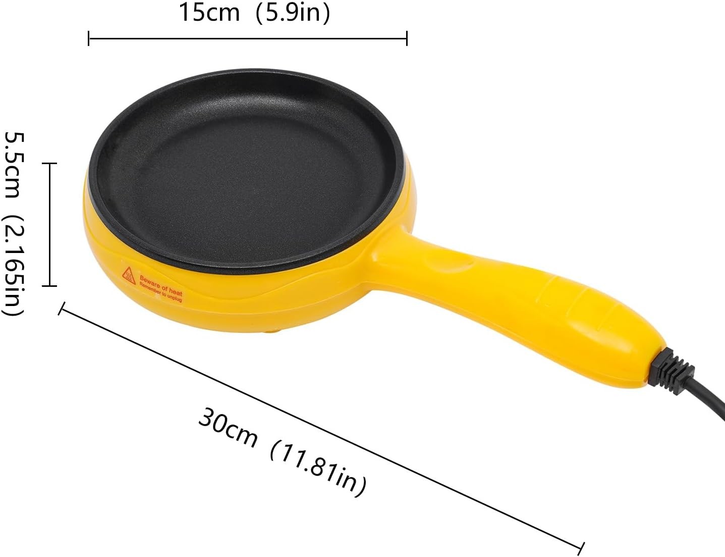 6-Inch Non-Stick Electric Skillet Rapid Heat Up Personal Mini Electric Round NEW