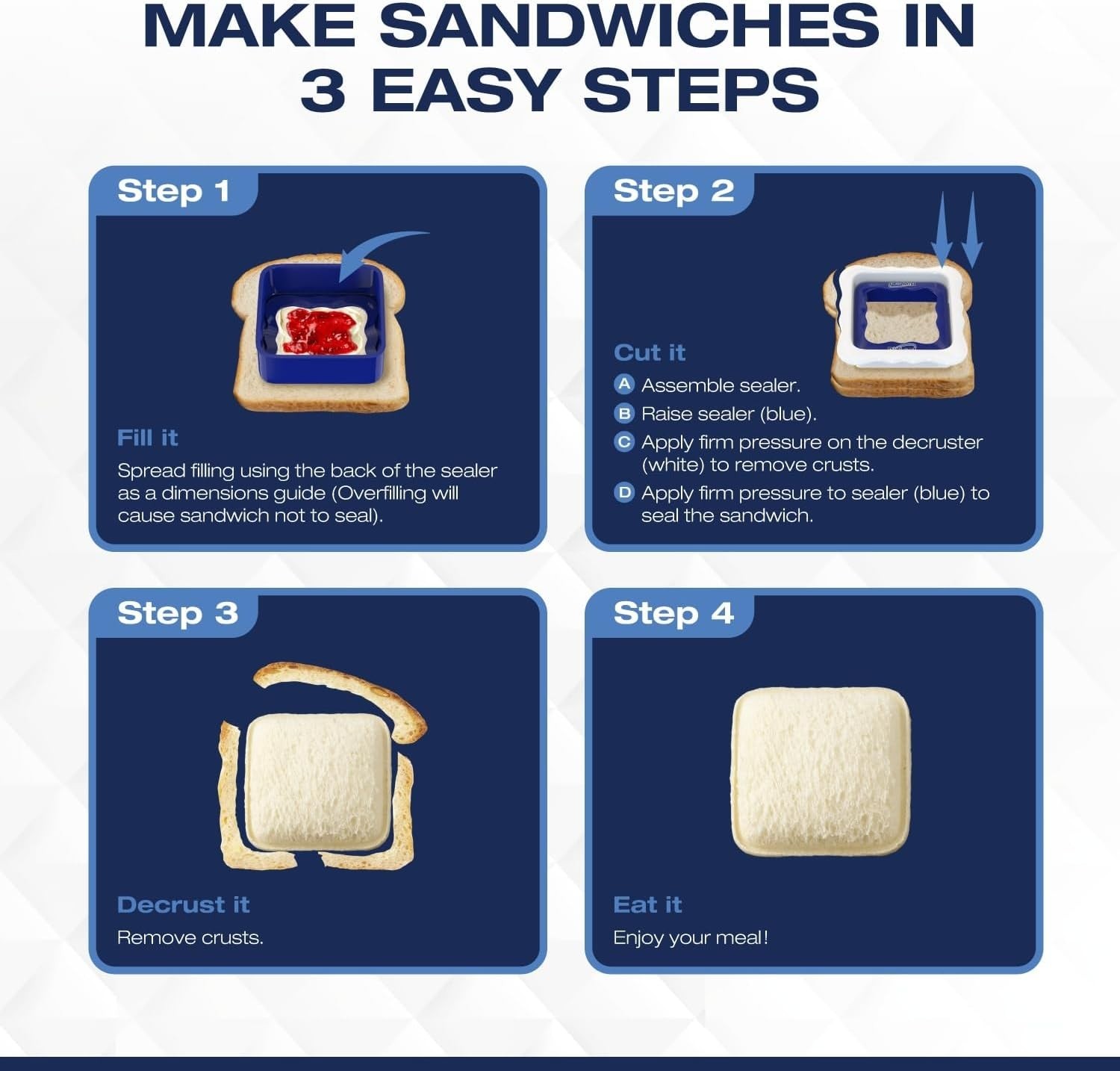 Portable Crustless Sandwich Maker – Ideal for Kids’ Picnics, Dishwasher Safe