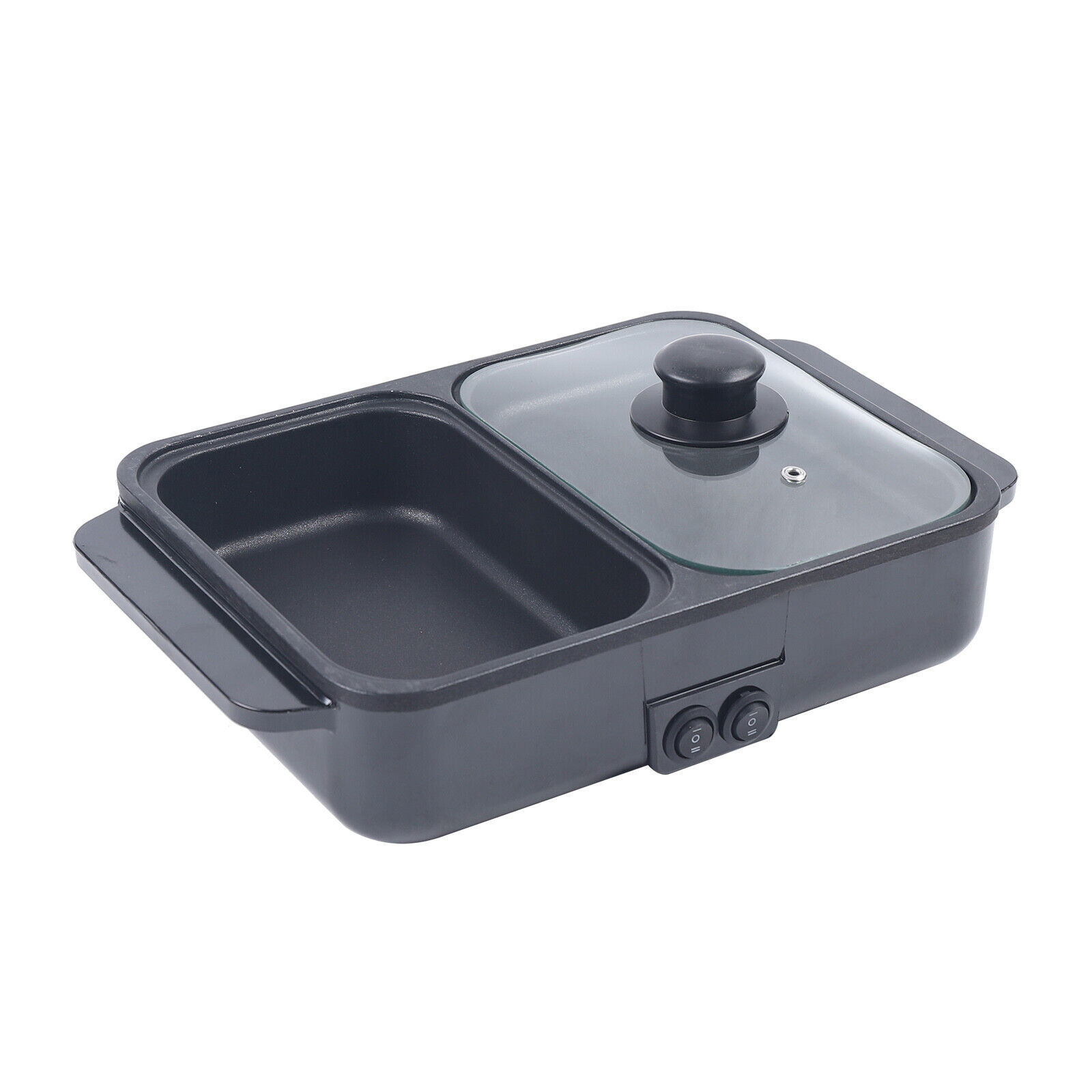 1200W Electric Mini 2-in-1 Hot Pot BBQ Grill Kitchen Smokeless Shabu Cooking Pan