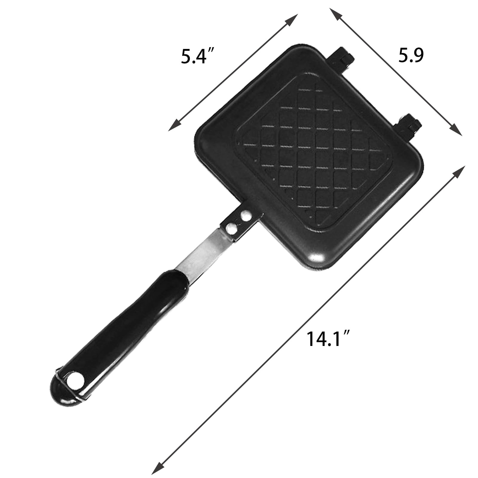 Sandwich Maker, Grilled Panini Maker Pan with Non-Stick Plates, Stovetop Toas…