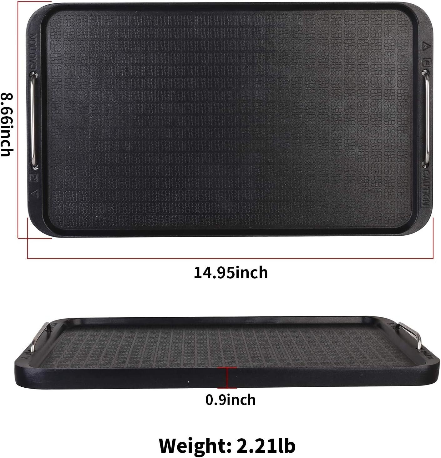 Smokeless Grill Accessories 14.96 x 8.66 Replacement Griddle Plate Power XL