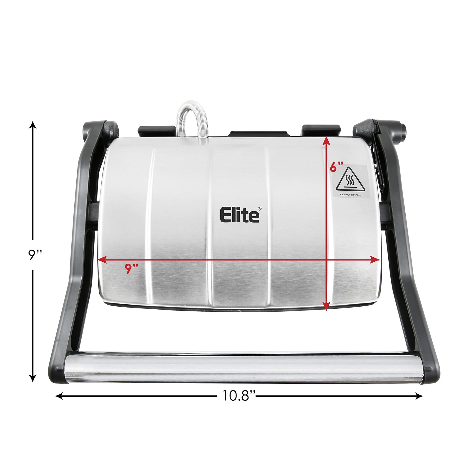 Elite Gourmet Stainless Steel 3 in 1 Panini Grill Countertop Appliance 1000W