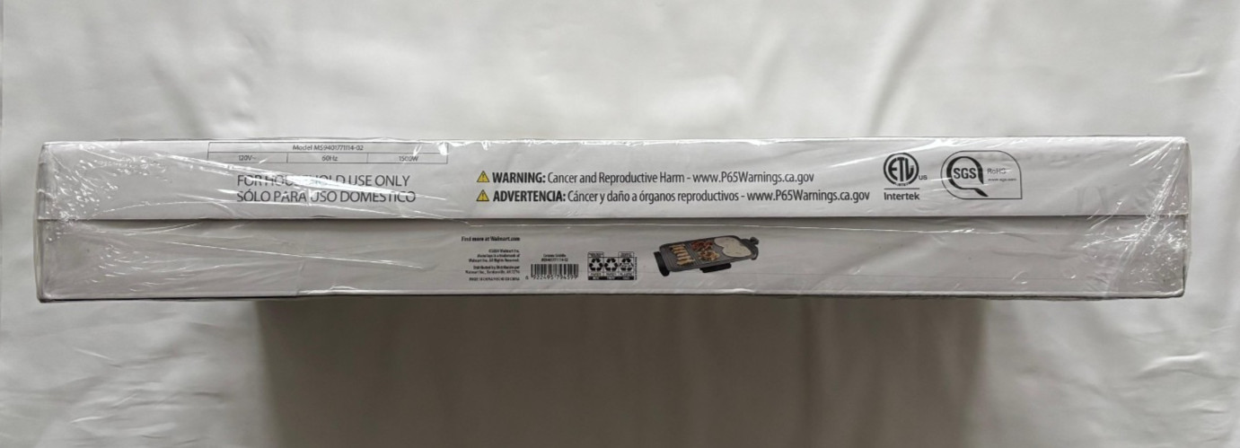 Mainstays Ceramic Griddle 20 in x 12 in 1500 Watts