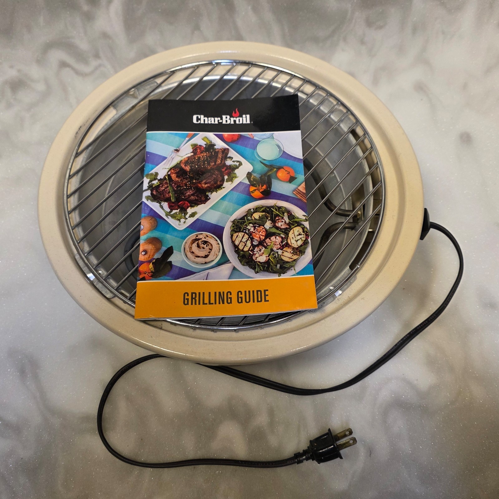 Vintage Indoor Anywhere Electric Char-Broil Barbecue Grill w/Booklet