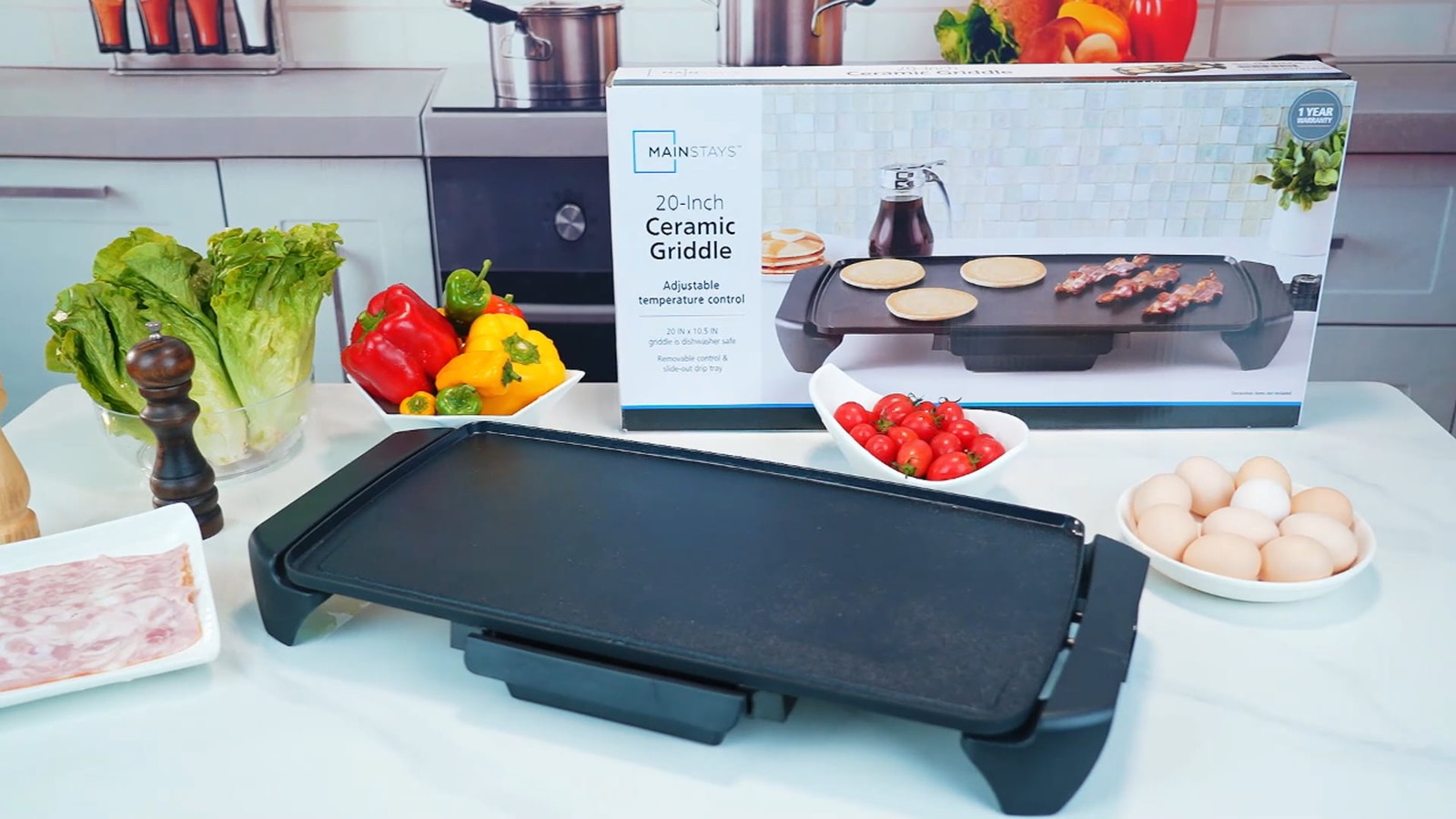 20” Plancha Comal De 1500W Electrico Antiadherente Para Cocinar Tortillas Carne