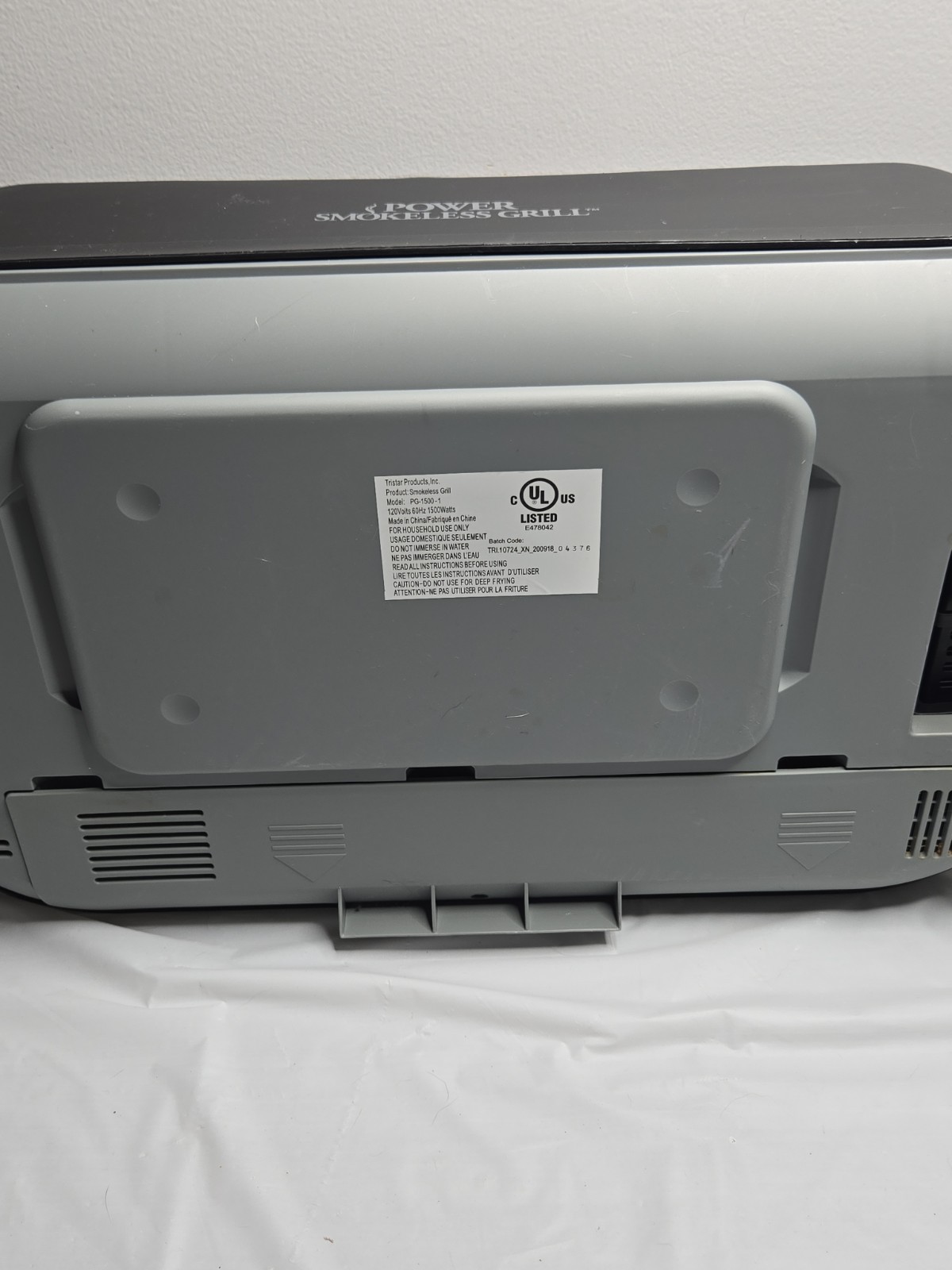 Power Smokeless Indoor Electric Grill Black Brand PG 1500 Used.