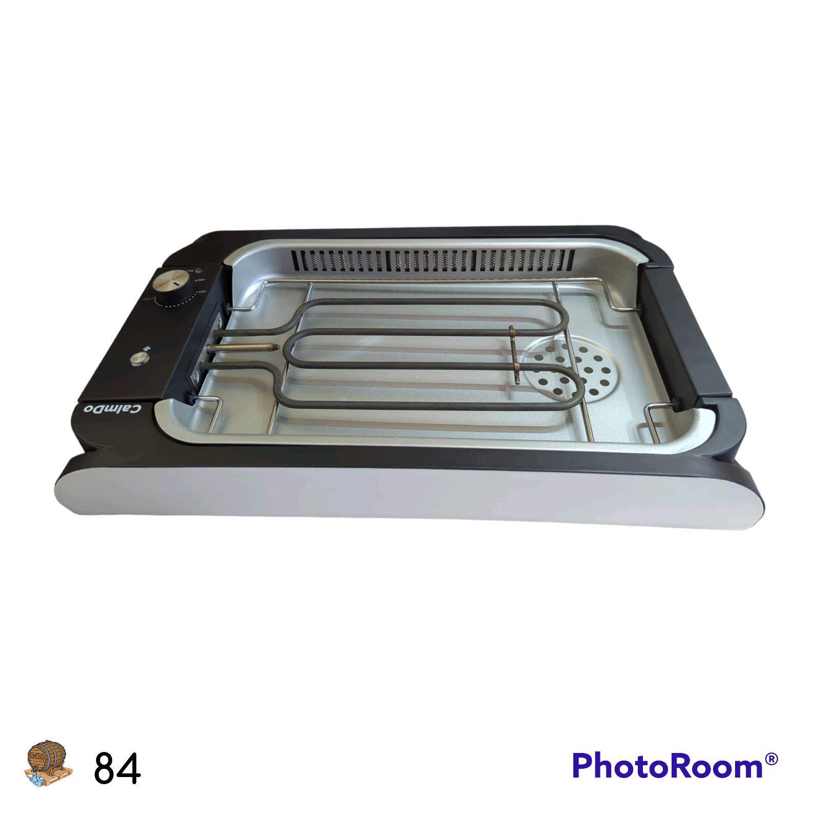 CALMDO 1000W Electric Indoor Smokeless Grill with Nonstick Plate, Tempered Glass