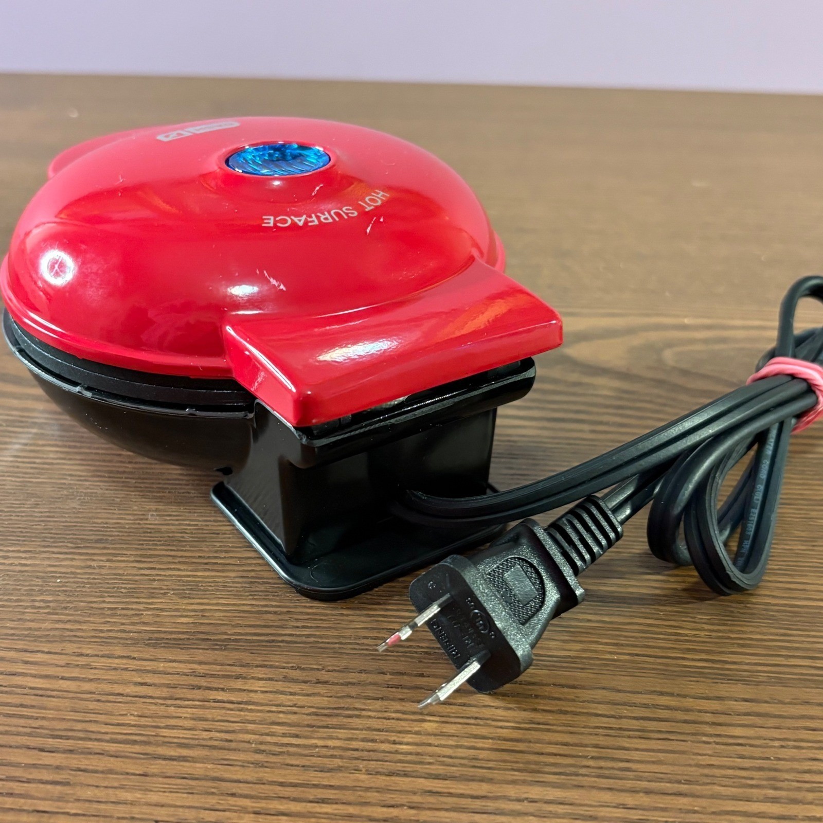 Dash Mini Maker Griddle Personal Size Red Excellent Non-Stick 4 Inch Surface