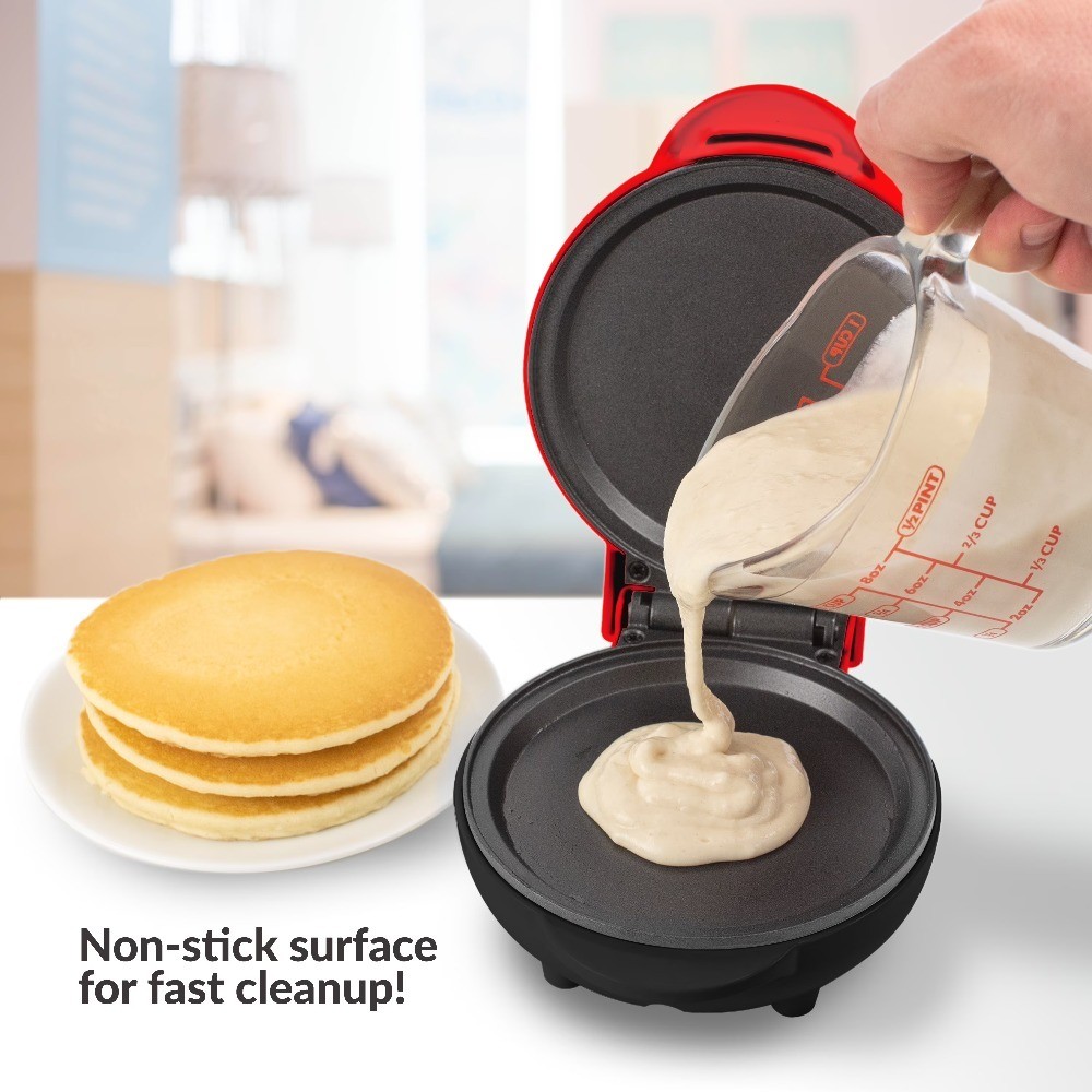 Electric Red Pancake Griddle 550W Commercial Grade Flat Top Grill