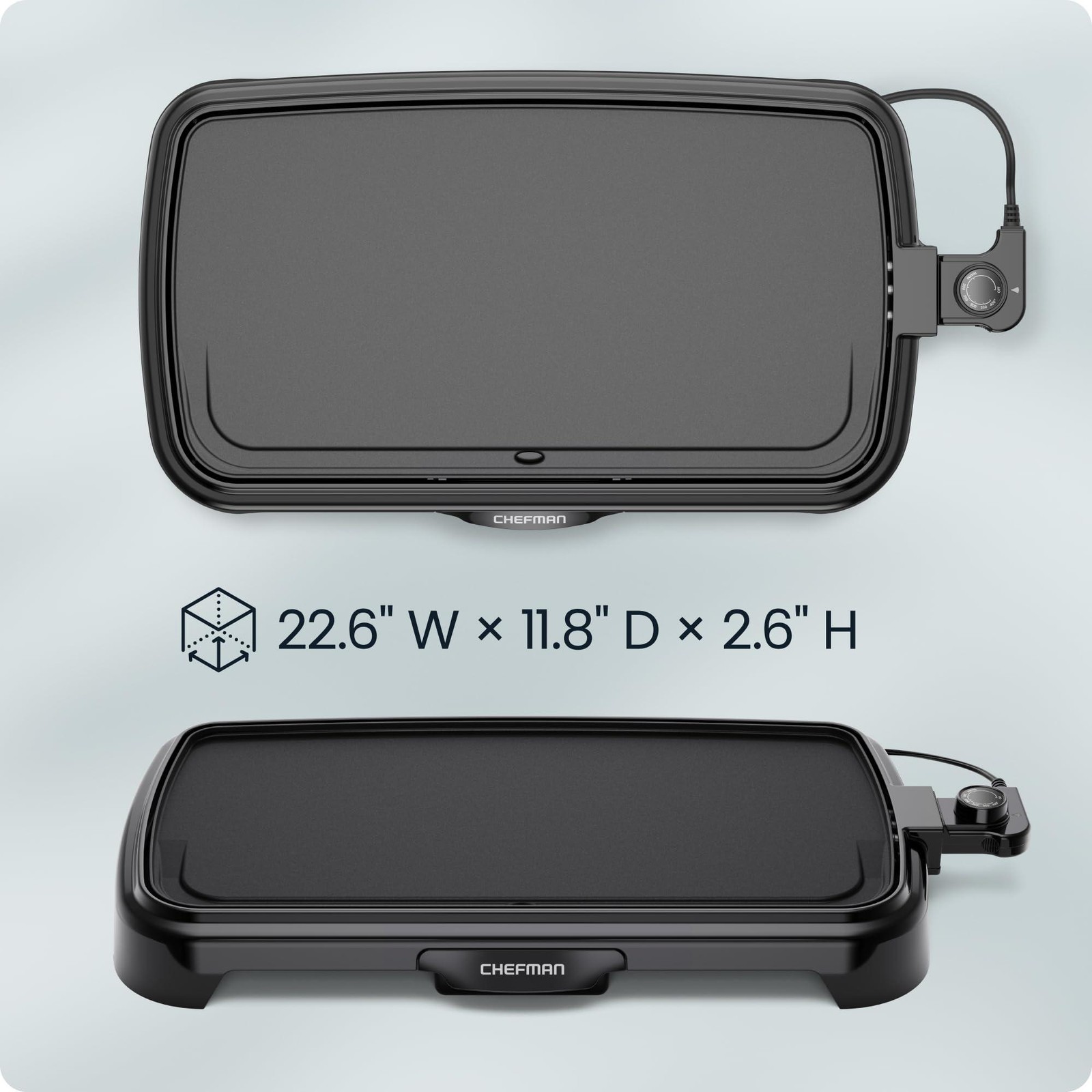 Chefman XL Electric Griddle with Removable Temperature Control, Immersible Flat