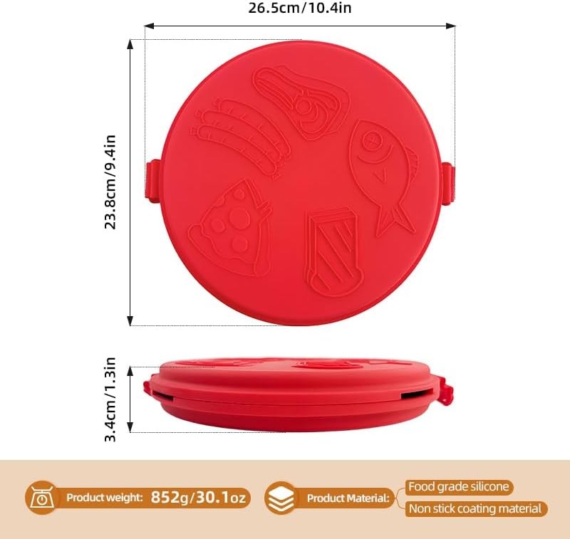 9.5inch 5-in-1 Microwave Grill Pan,Grilled Cheese,Large Toastie Sandwich