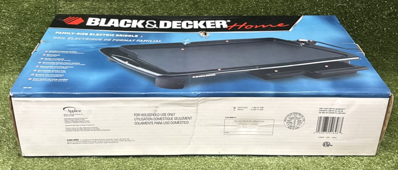 Black & Decker Family Size Electric Griddle Non-Stick GR100
