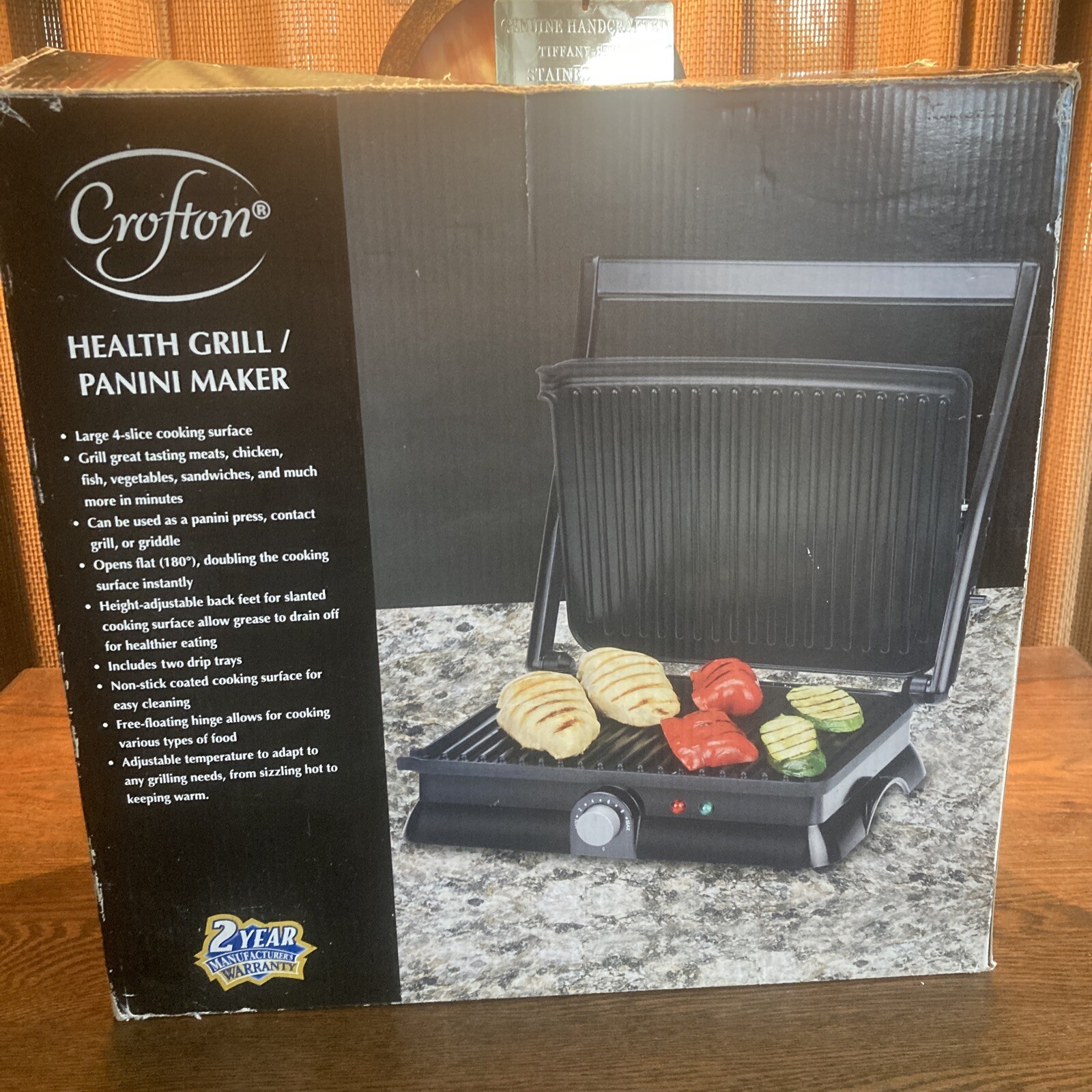 Large CROFTON Health Grill / Panini Maker Stainless w/Box