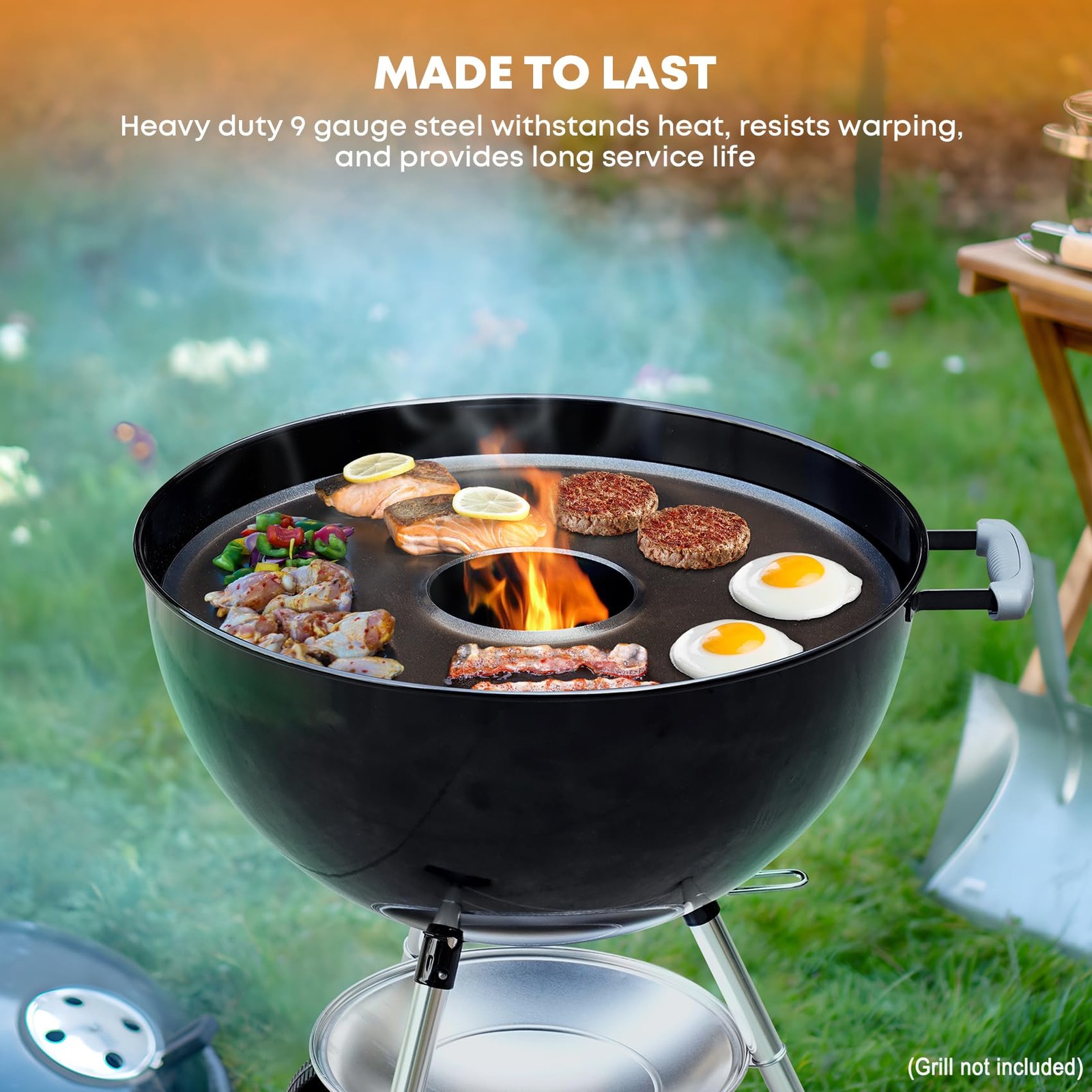 Stanbroil Round Griddle Insert Weber 22 Kettle Charcoal Grill Nonstick Coating