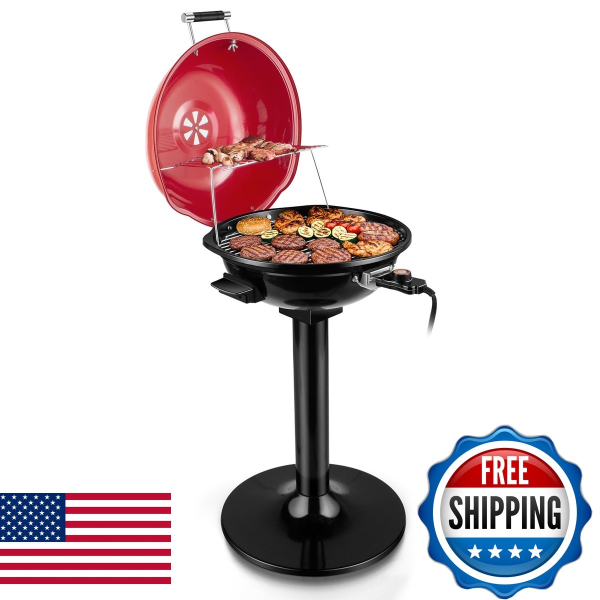 Electric Grill, Techwood Indoor/Outdoor Electric BBQ Grill, 1600W Portable